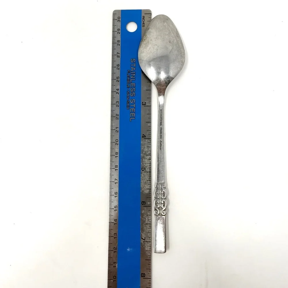 International Stainless Deluxe Danish Scroll Tablespoons Set of 3 Spoons 7.25 in
